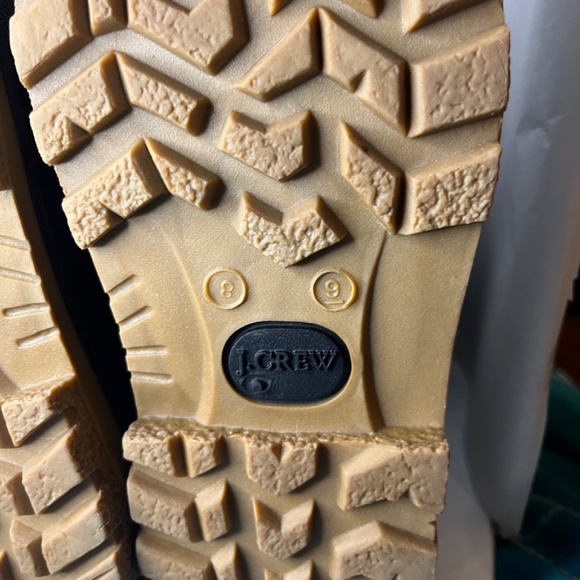 J Crew Womens Snow Boots Black Yellow Gray Plaid Shearling Lining Classic Size 9 - Picture 10 of 11